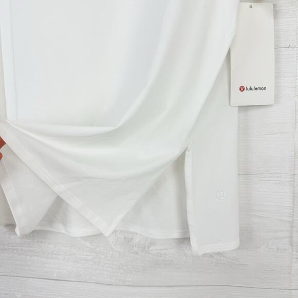 NWT Lululemon Relaxed Fit Boatneck T Shirt Sz 10 White Pima Cotton Short Sleeve - Picture 7 of 16